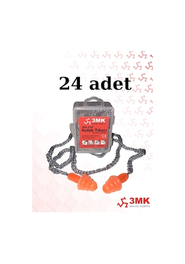 3mk-kt24 Çam Tipi Kordonlu Kulak Tıkacı 24 Adet