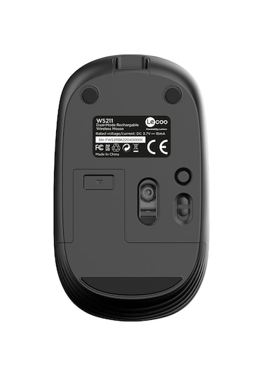 Lecoo WS211 Kablosuz 1600DPI 6 Tuşlu Çift Modlu Şarj Edilebilir Optik Mouse
