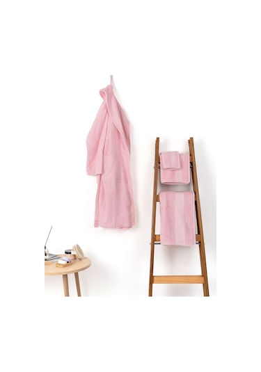 Soley Minerva %100 Pamuklu 2'Li El  -  Yüz Havlusu Seti Pembe 50 x 90 Pembe