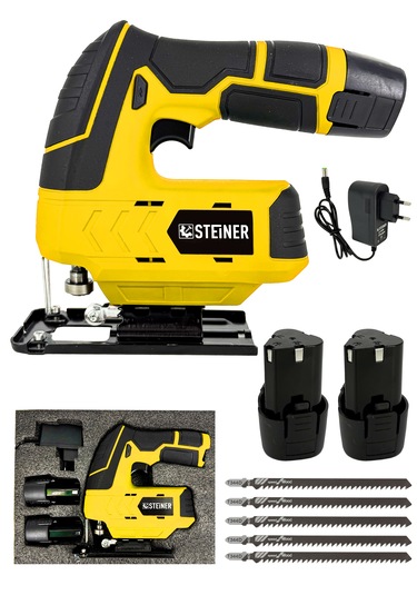 Steiner ST-12V 3.0AH S Li-ion Çift Akülü Şarjlı Dekupaj Testere Sarı