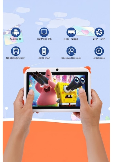 Torima T15 4 GB +128 GB Çocuk Tableti + Kılıf