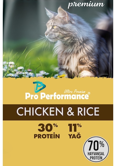 Pro Performance Tavuklu ve Pirinçli Yetişkin Kedi Maması 15 KG