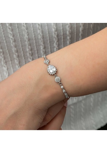 925 Ayar Gümüş Damla Su Yolu Kadın Bileklik Gümüş