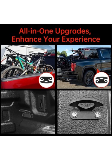 Geeksen Ford F150 2000-2015 Ve Lincoln Mark Lt Kamyon Yatağı Sabitleme Kanca Seti - Siyah Yük Bağlama Aleti 6 Adet + 12 Vida
