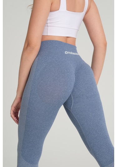 Wind Mavi Kalçası Büzgülü Push Up Kalça Şekillendirici Spor Tayt Mavi