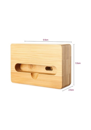 Fortunelane Sarı Şimşek Bambu Fiziksel Hoparlörlü Telefon Tutucu - Modern Tasarım, Geniş Boyut Desteği