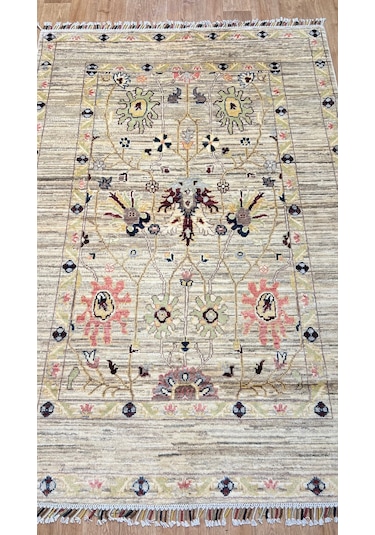 El Dokuma Afghan Halısı Bej