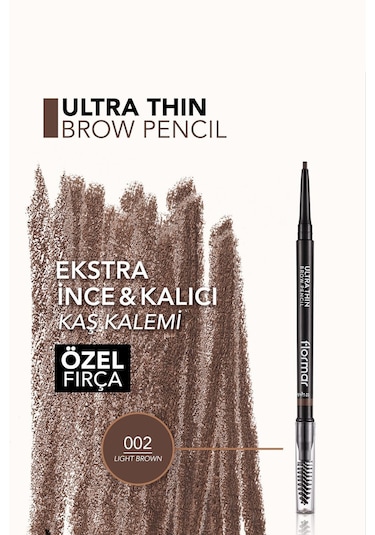 Flormar Kaş Kalemi & Fırçası - Ultra Thin Brow Pencil - 002 Light Brown - 8690604572113