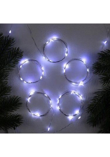 Luazon Lighting Pilli Çelenk Belir, 5'li Set 178235775 Beyaz