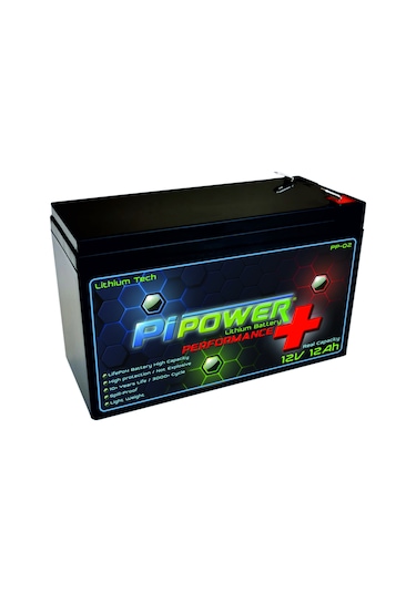 Pipower Lithium 12v12ah Bms Lityum Lifepo4 Akü Akülü Araba, Ups