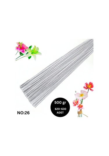Beyaz Yapay Çiçek Teli, No:26 0.8 Mm - Çiçek Aranjman Yapım Tel