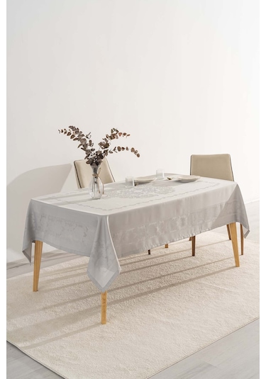 Jumbo Jakar Gri Sıvı İtici Leke Tutmaz Masa Örtüsü 160x220 Cm Gri
