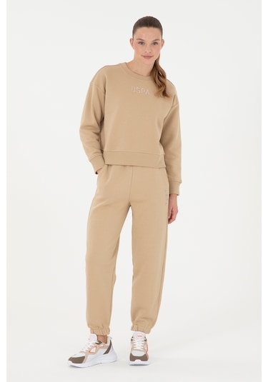 U.S. Polo Assn. Kadın Kum Bisiklet Yaka Sweatshirt 50294751-VR085