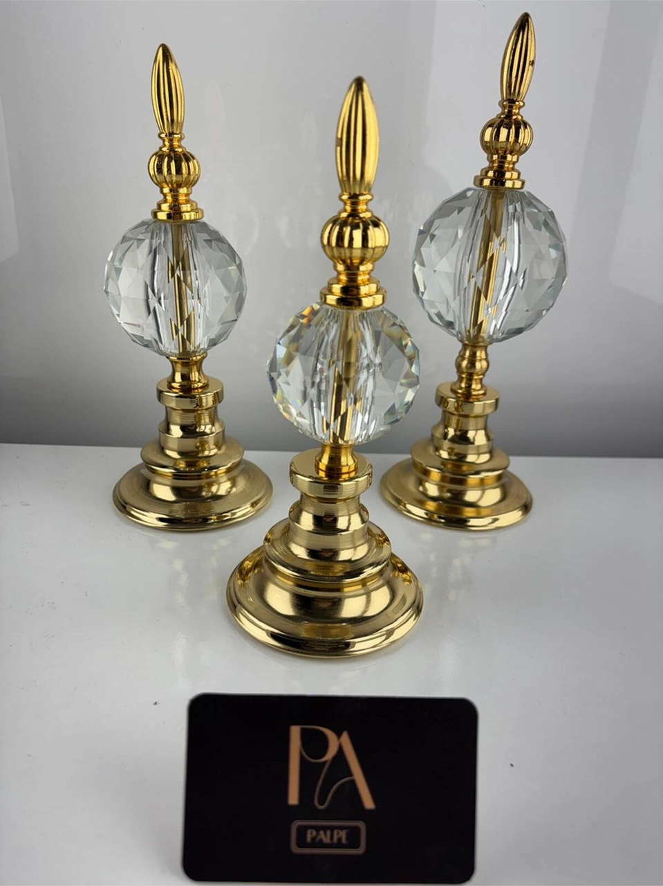 Gld Kristal 3lü Metal Dekoratif Obje Biblo Süs Eşya Salon Aksesuar Tv Sehpa Masa Konsol Ofis Salon Dekor