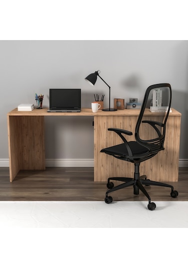 Arnetti Akser Dolaplı Geniş Çalışma Bilgisayar Masası Atlantik Çam Antrasit - Akser