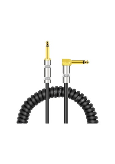 Profesyonel 3 Metre Uzunlukta Esnek Pu Kaplamalı Altın Başlıklı Gitar Bağlantı Kablosu