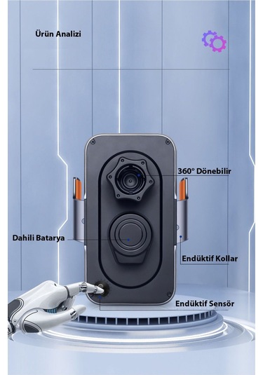 C11 Kablosuz 360 Derece Ayarlanabilir Indüksiyonlu 15w Hızlı Şarj Araç Ve Tutucu