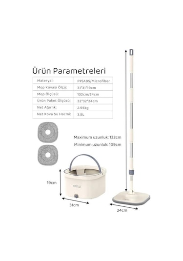 Arow Krem Mavi Clean Master Temizlik Seti