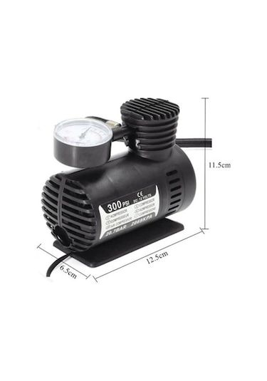 Plastik Gövdeli Siyah Mini Hava Kompresörü 1 Adet