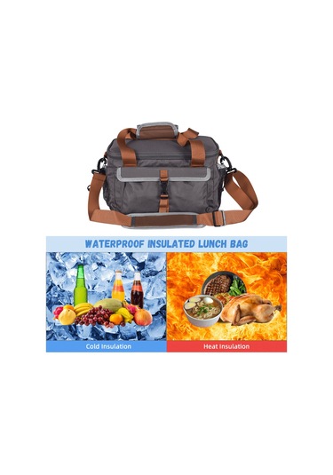 Lemestar 15l Isı Ve Soğuk Saklama Çantası, 600d Oxford Kumaş, Su Geçirmez, Dayanıklı, Outdoor Yemek Çantası, 31x24x21cm Çok Renkli