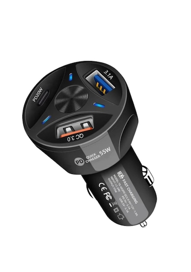 Subzero 3in1 55 W Pd Usb +Type C Araç Çakmaklık Oto Şarj Cihazı