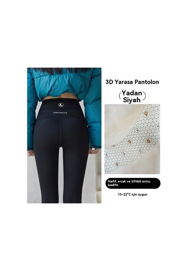 Kadınlar İçin Sonbahar Ve Kış Kalınlaştırılmış Polar Taytlar - Hafif Ve Sıcak Stil SiYAH