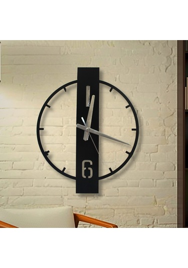Elektrostatik Boyalı Metal Duvar Saati Sessiz Saat Mekanizması Siyah