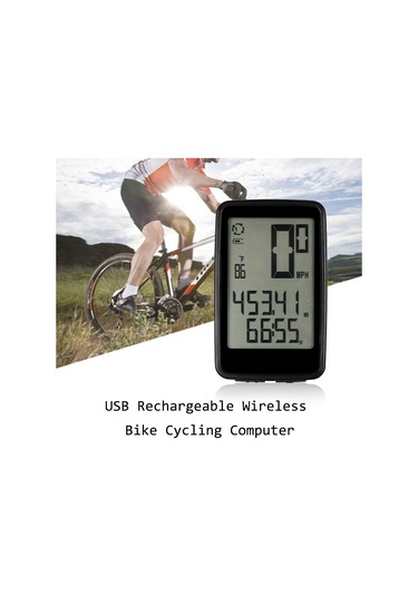 Lixada Usb Şarj Edilebilir Kablosuz Bisiklet Bilgisayarı Bisiklet Hız Göstergesi Siyah