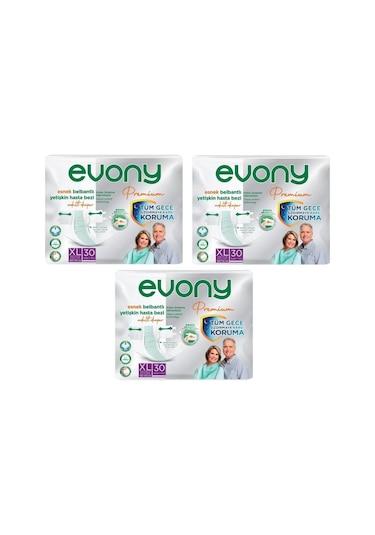 Evony Premium Belbantlı Extra Large XL Hasta Bezi 90 Adet
