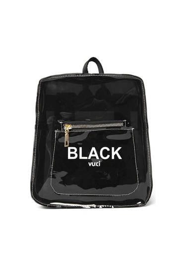 Renkli Şeffaf Mini Sırt Çantası Siyah