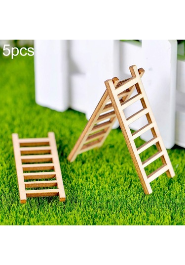 Sones 5 Adet Simülasyon Merdiven Dekorasyonu Ahşap Merdiven Koridor Mikro Manzara Sukulent Saksı Dıy Dekorasyonları