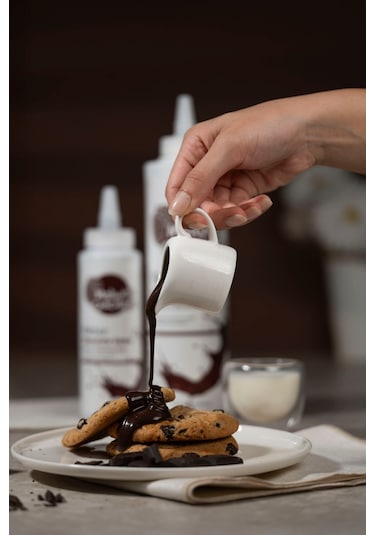 Melwiss Chocolate Bitter Çikolata Sosu - Waffle Krep Pankek Çikolata Sosu 330 G