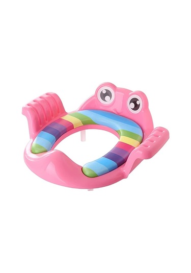 Sunshine011 Pembe Kurbağa Desenli Seyahat Çocuk Tuvalet Eğitim Koltuğu, Kolay Temizlenir Pembe
