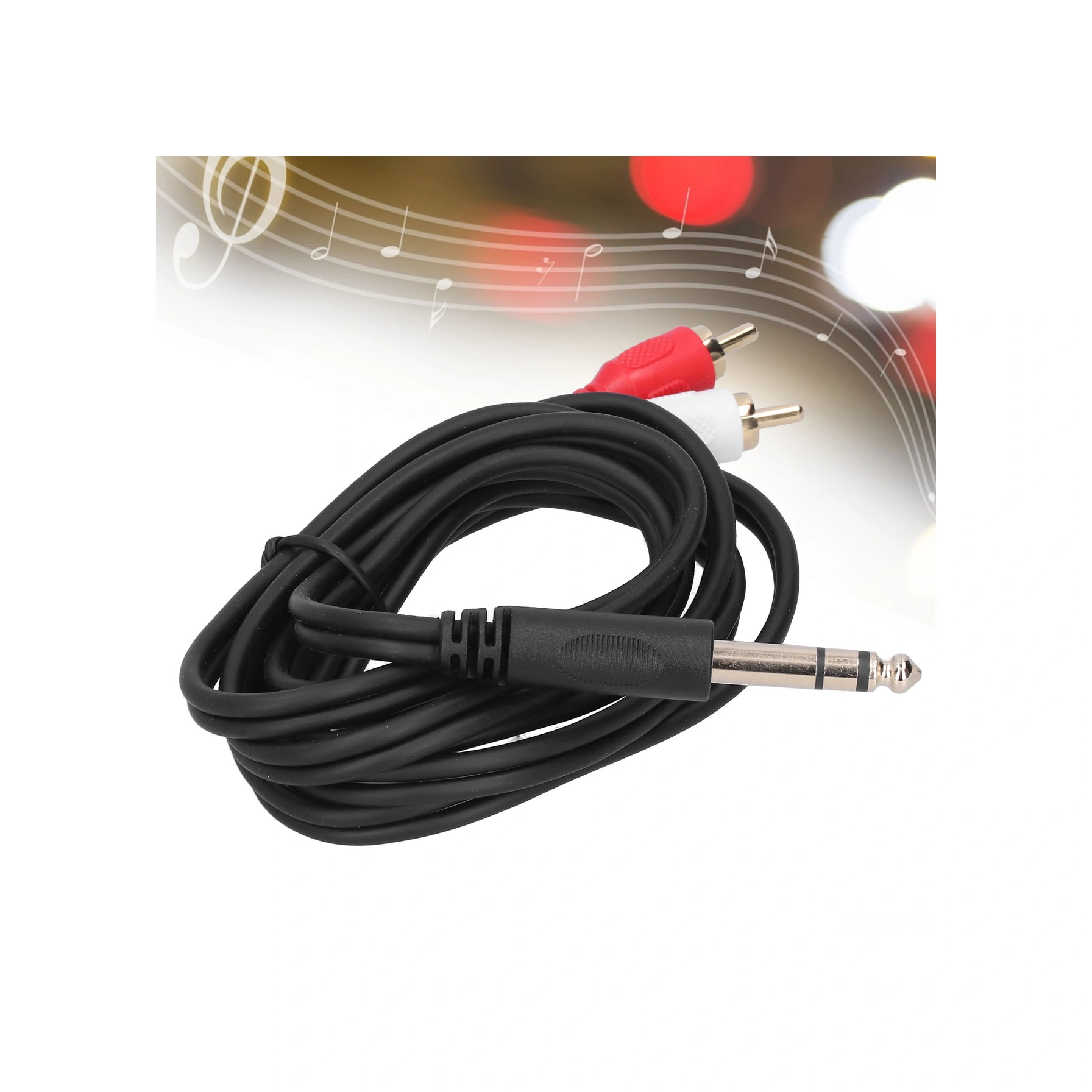 Shineyee 1.5 Metre Uzunlukta 6.35mm Erkekden Çift Rca Erkeğe Ses Kablosu - Mikser Ve Hoparlör Bağlantısı İçin Kaliteli Pvc + Bakır Malzeme