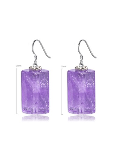 Sertifikalı Doğal Ametist Taşı Doğal Taş Kolye Küpe Seti Çok Renkli