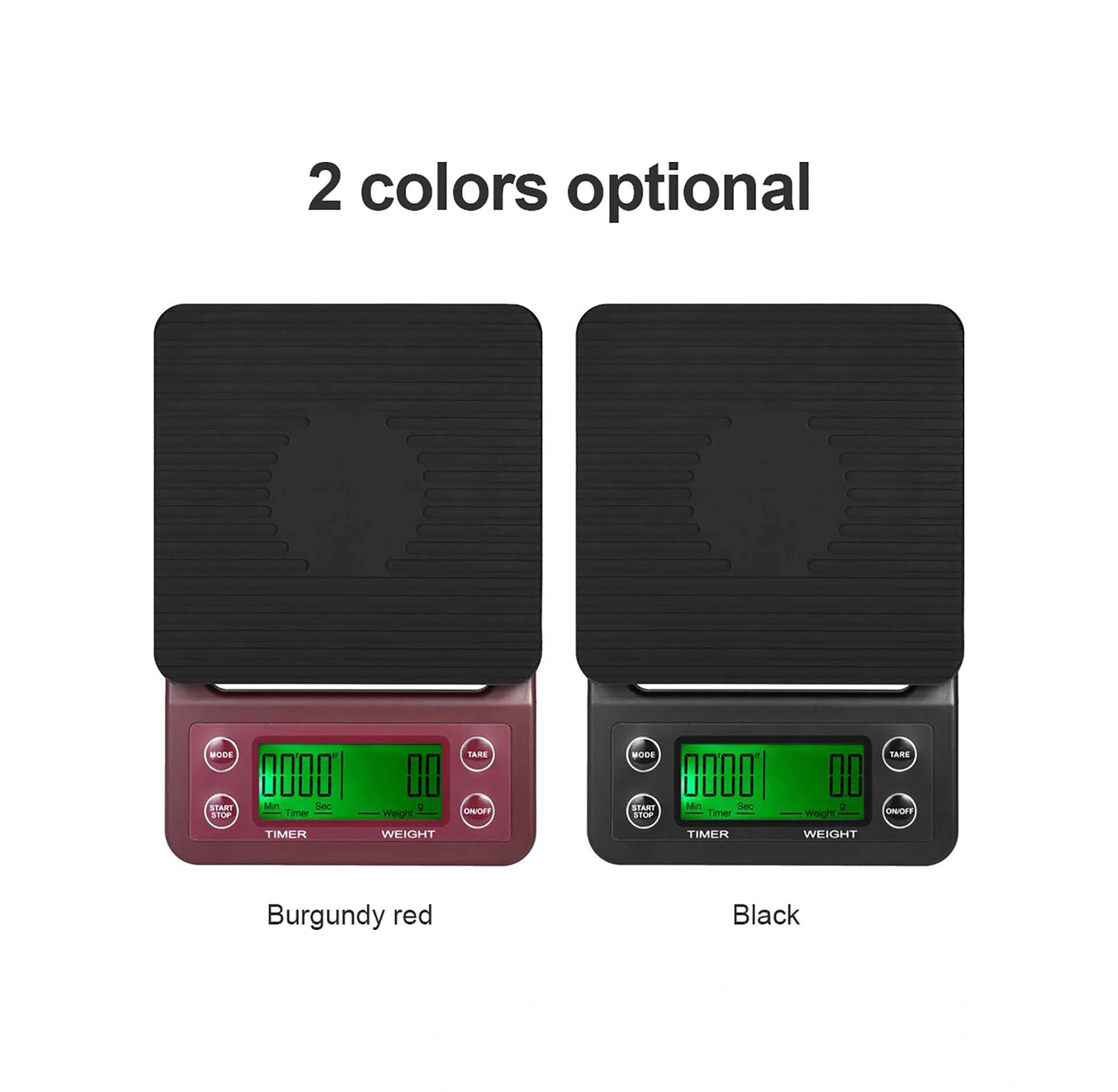 Kosona Kahve Ve Pastane İçin Zamanlayıcı Fonksiyonlu Mutfak Terazisi, 3kg/0.1g Hassasiyet, Bordo Rengi Pil Dahil Değil Bordo