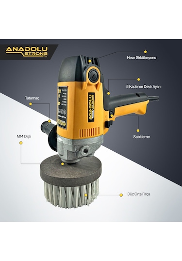 Anadolu Strong 1030k Koltuk Fırçalama Makinesi 900 Watt Devir Ayarlı S