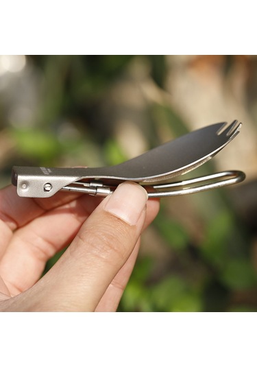 Xiyyadms Titanyum Çelikleyici Kollapsible Kaşık-çatal: Hafif, Dayanıklı, Kamp Ve Ev Kullanıma Uygun 15cm Açık, 8.8cm Katlanmış Çok Renkli