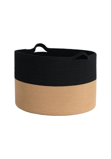 45x35 Jüt Pamuklu Büyük Boy Sepet, Battaniye, Oyuncak Sepeti Jütsiyah