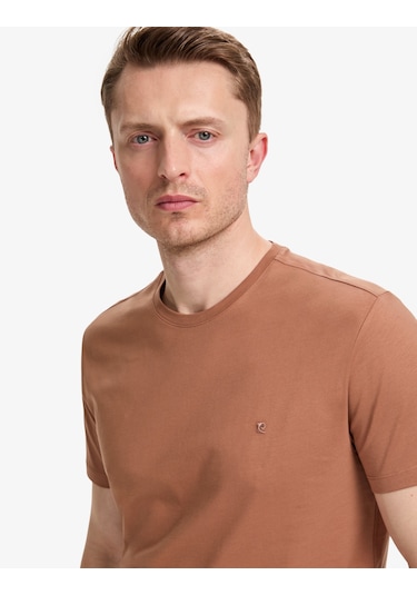 Pierre Cardin Erkek Açık Kahverengi Tişört Basic 50325307-vr002
