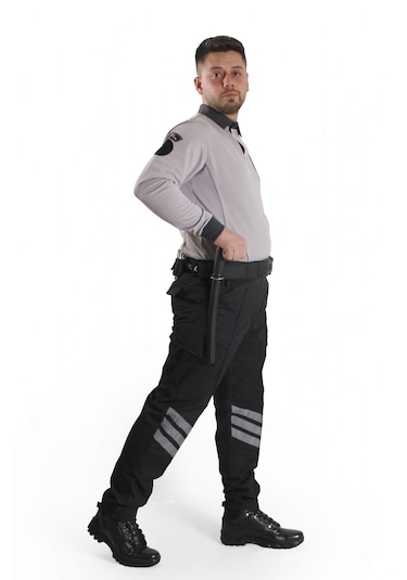 Yeni Tip Kamu Özel Güvenlik Kışlık Sweatshirt Armalı Açık Füme