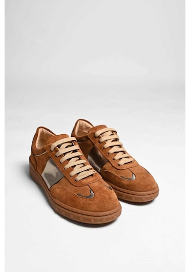 Bestello Bağcıklı Kauçuk Taban Sneaker 101-gumk-01 Kadın Ayakkabı Taba Suet