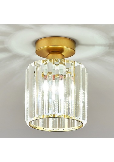 Modern Kristal Tavan Lambası Tavana Yakın Aydınlatma Armatürü Koridor Aydınlatmaları Yatak Odası Banyo Giriş Balkon Koridor Koridor E27 Soketli Ampul Dahil Değildir Altın