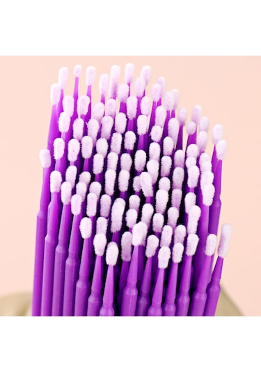 Qingmipy Göz-burun-dudak Ve Kirpik Temizliği İçin Multifonksiyonlu Plastik Pamuk İğnesi - 100 Adet, Pembe, Poşetli