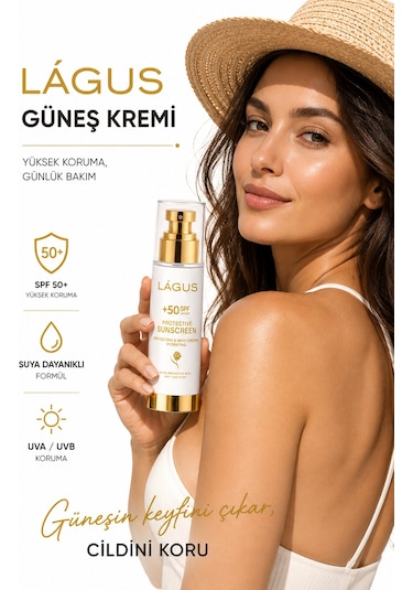 Lágus Uva/Uvb Suya Dayanıklı Koruyucu Güneş Kremi SPF50+ 100 ML