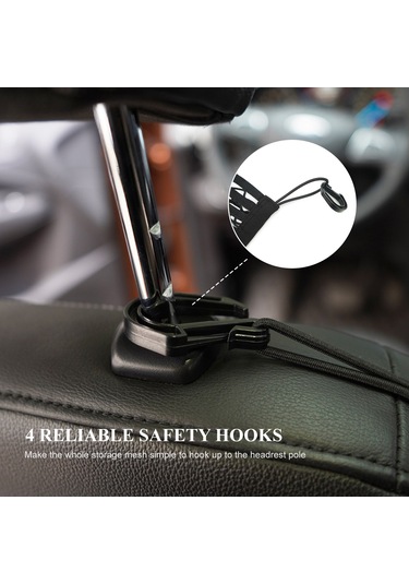 Monyee Oto Ön Koltuk Arası Çift Katlı Esnek Ağ Organizer, Çocuk/evcil Hayvan Engeli, Kolay Kurulum, Siyah Diğer