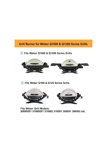 Weber Q1000 Q1200 Q100 Q120 Izgaralar İçin 60040 Izgara Brülörü 304 Paslanmaz Çelik Değiştirme