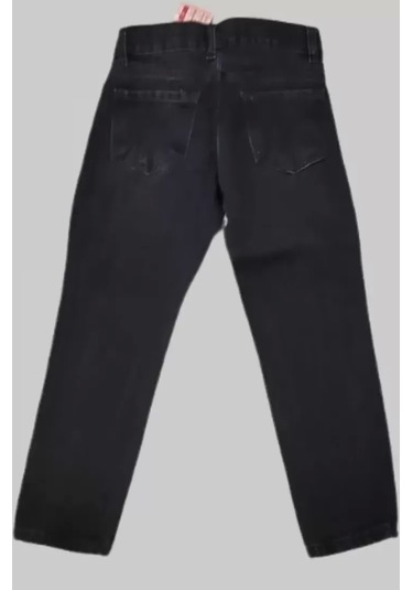 Erkek Çocuk Denim Siyah Taşlamalı Kot Pantolon Siyah