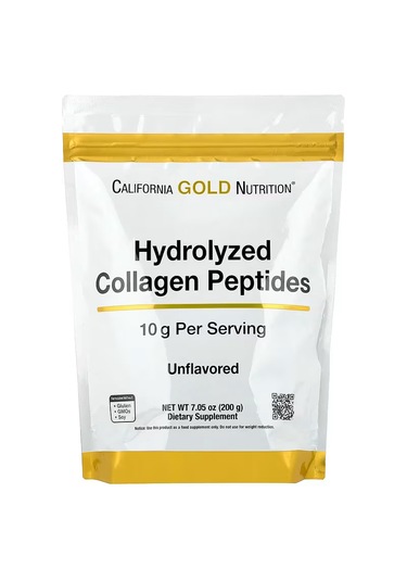 California Gold Nutrition Hydrolyzed Collagen Hair Skin & Nails Type I & Iıı, Unflavored 200 Gr