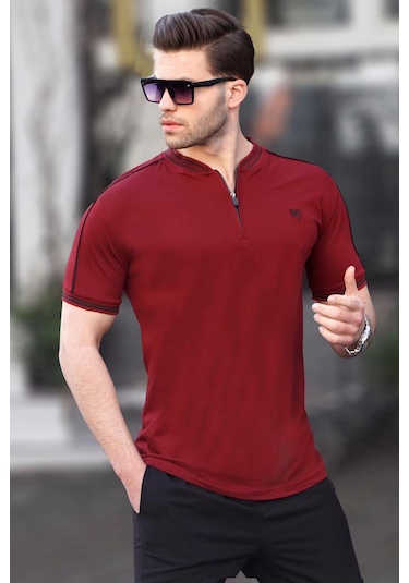 Madmext Madmext Bordo Polo Yaka Erkek Tişört 9281-bordo Bordo
